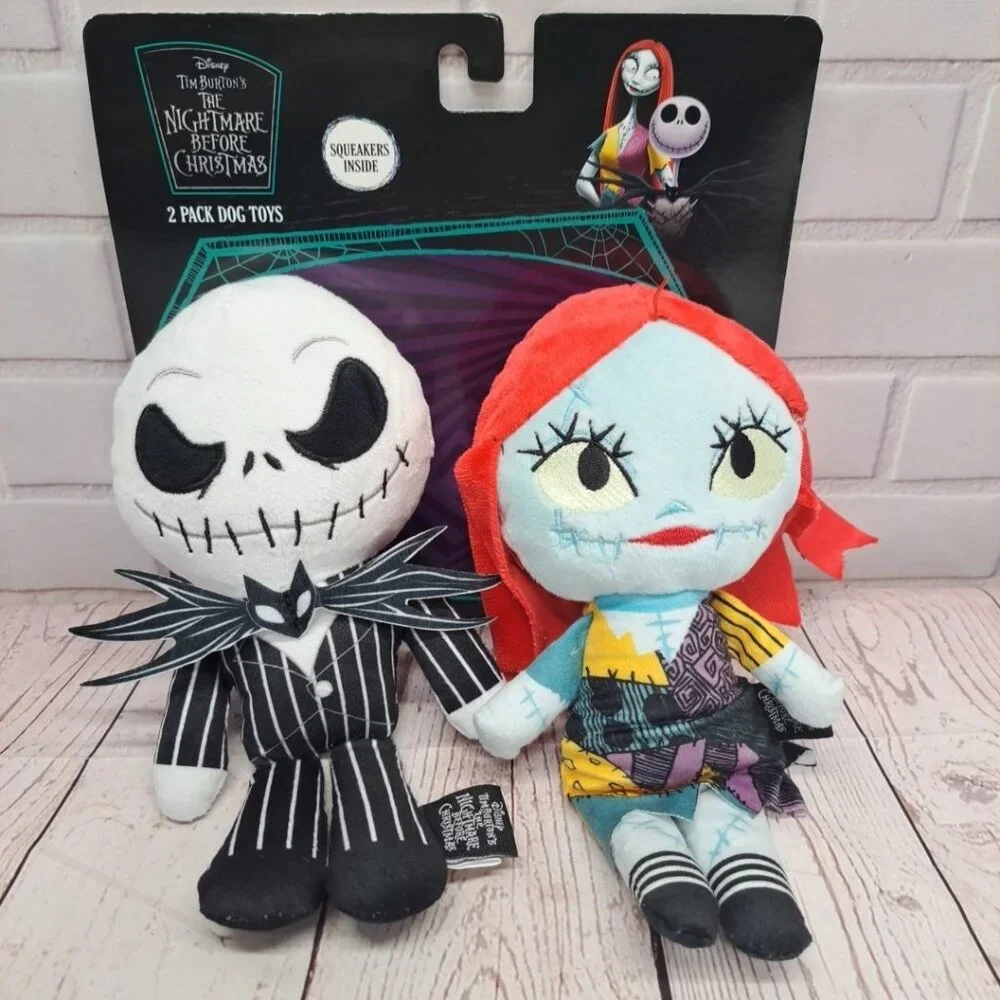Jack Skellington and Sally Nightmare Before Christmas Plush Dog Toy‎ 9